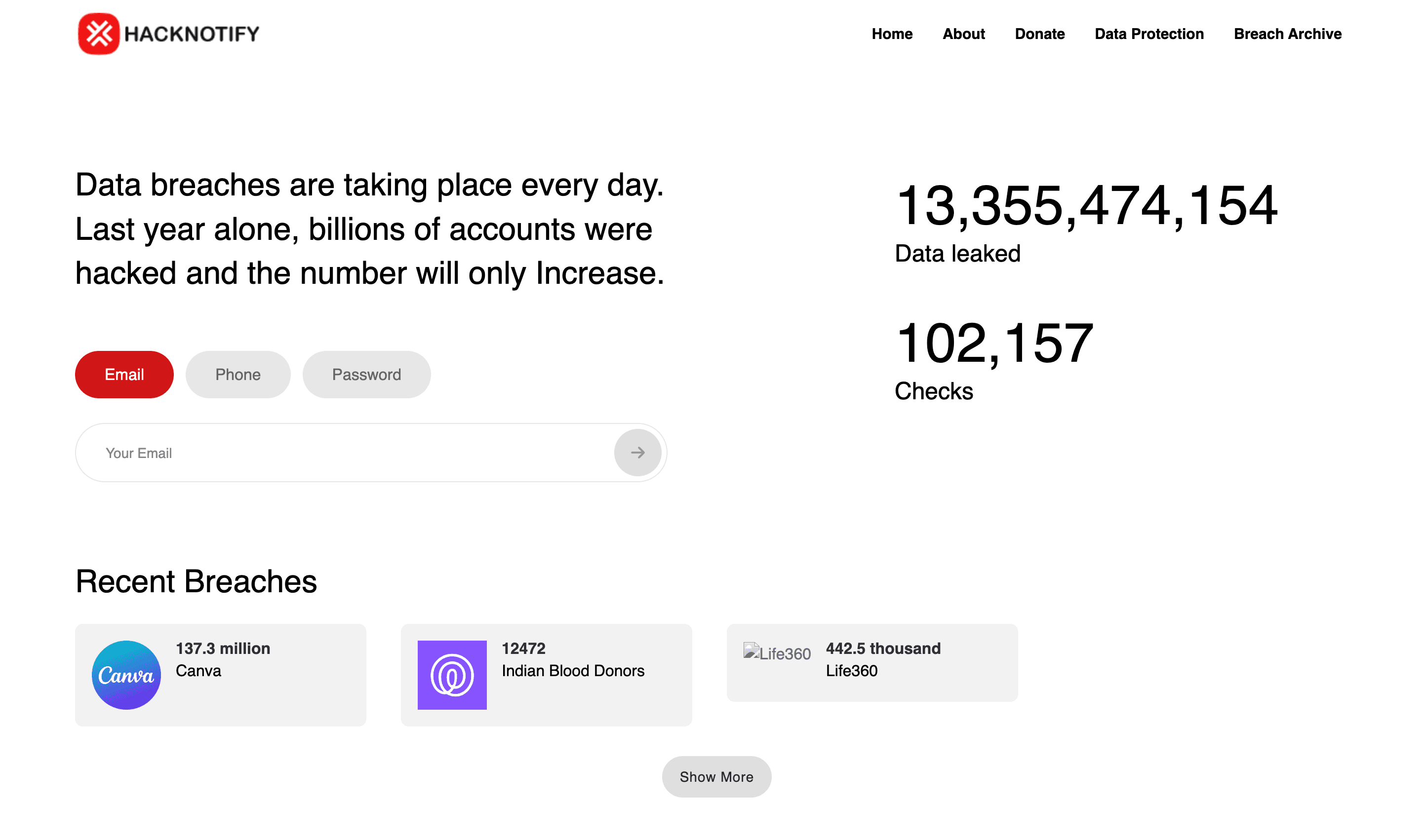 Data Breach Platform preview